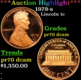 Proof ***Auction Highlight*** 1979-s Lincoln Cent 1c Graded GEM++ Proof Deep Cameo BY USCG (fc)
