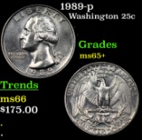 1989-p Washington Quarter 25c Grades GEM+ Unc