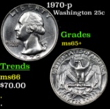 1970-p Washington Quarter 25c Grades GEM+ Unc