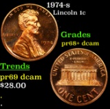Proof 1974-s Lincoln Cent 1c Grades GEM++ Proof Deep Cameo