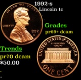 Proof 1992-s Lincoln Cent 1c Grades GEM++ Proof Deep Cameo