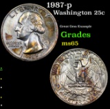 1987-p Washington Quarter 25c Grades GEM Unc