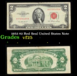 1953 $2 Red Seal United States Note Grades vf+