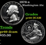 Proof 1976-s Washington Quarter 25c Grades GEM++ Proof Deep Cameo