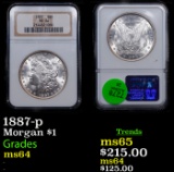 NGC 1887-p Morgan Dollar $1 Graded ms64 By NGC