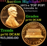 Proof ***Auction Highlight*** 1975-s Lincoln Cent TOP POP! 1c Graded pr69 dcam BY SEGS (fc)