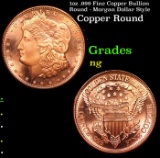 1oz .999 Fine Copper Bullion Round - Morgan Dollar Style