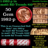 BU Shotgun Lincoln 1c roll, 1982-p 50 pcs Bank Wrapper 50c