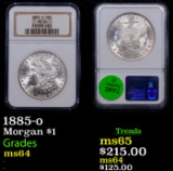 NGC 1885-o Morgan Dollar $1 Graded ms64 By NGC