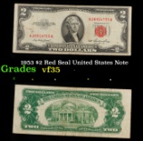 1953 $2 Red Seal United States Note Grades vf++