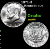 1971-d Kennedy Half Dollar 50c Grades GEM+ Unc