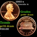 Proof 1992-s Lincoln Cent 1c Grades GEM++ Proof Deep Cameo