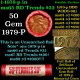 BU Shotgun Lincoln 1c roll, 1979-p 50 pcs Bank Wrapper 50c