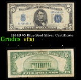 1934D $5 Blue Seal Silver Certificate Grades vf++