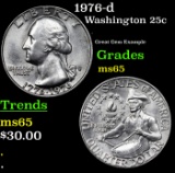 1976-d Washington Quarter 25c Grades GEM Unc