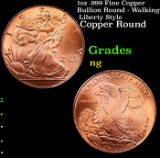 1oz .999 Fine Copper Bullion Round - Walking Liberty Style