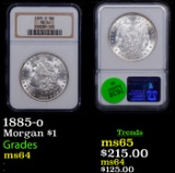 NGC 1885-o Morgan Dollar $1 Graded ms64 By NGC