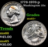 1776-1976-p Washington Quarter 25c Grades GEM+ Unc