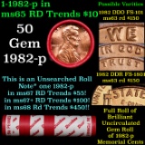 BU Shotgun Lincoln 1c roll, 1982-p 50 pcs Bank Wrapper 50c