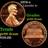 Proof 1974-s Lincoln Cent 1c Grades GEM++ Proof Deep Cameo