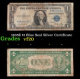 1935E $1 Blue Seal Silver Certificate Grades vf, very fine