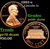 Proof 1992-s Lincoln Cent 1c Grades GEM++ Proof Deep Cameo