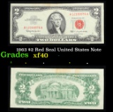 1963 $2 Red Seal United States Note Grades xf