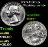 1776-1976-p Washington Quarter 25c Grades GEM+ Unc