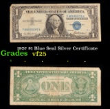 1957 $1 Blue Seal Silver Certificate Grades vf+