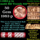 BU Shotgun Lincoln 1c roll, 1982-p 50 pcs Bank Wrapper 50c