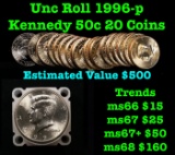 BU Kennedy 50c $10 Roll, 1996-p, 20 pcs