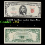 1963 $5 Red Seal United States Note Grades vf++