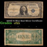 1935D $1 Blue Seal Silver Certificate Grades vf+