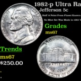 1982-p Jefferson Nickel Ultra Rare Near TOP POP! 5c Grades GEM++ Unc