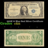1935E $1 Blue Seal Silver Certificate Grades vf+