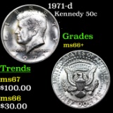 1971-d Kennedy Half Dollar 50c Grades GEM++ Unc