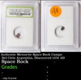 Authentic Meteorite Space Rock Campo Del Cielo Argentina, Discovered 1576 AD Graded By INB
