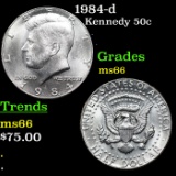 1984-d Kennedy Half Dollar 50c Grades GEM+ Unc