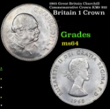1965 Great Britain Churchill Commemorative Crown KM# 910 Grades Choice Unc
