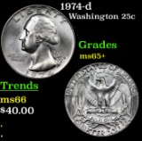 1974-d Washington Quarter 25c Grades GEM+ Unc