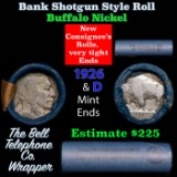 Buffalo Nickel Shotgun Roll in Old Bank Style 'Bell Telephone' Wrapper 1926 & d Mint Ends