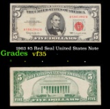 1963 $5 Red Seal United States Note Grades vf++
