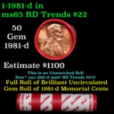 BU Shotgun Lincoln 1c roll, 1981-d 50 pcs Bank Wrapper 50c