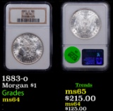 NGC 1883-o Morgan Dollar $1 Graded ms64 By NGC