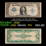 1923 $1 large size Blue Seal Silver Certificate Grades vf, very fine Signatures Speelman/White