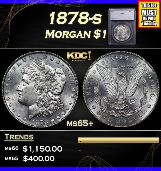 1878-s Morgan Dollar $1 ms65+ SEGS