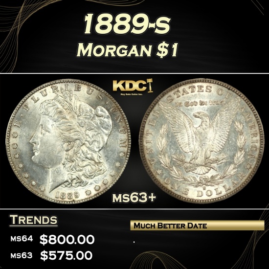 1889-s Morgan Dollar $1 Grades Select+ Unc