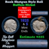Buffalo Nickel Shotgun Roll in Old Bank Style 'Bell Telephone' Wrapper 1925 & s Mint Ends