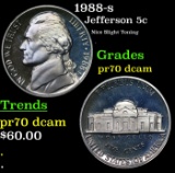 1988-s Proof Jefferson Nickel 5c GEM++ Proof Deep Cameo USCG