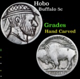 Hobo Buffalo Nickel 5c Grades Hand Carved